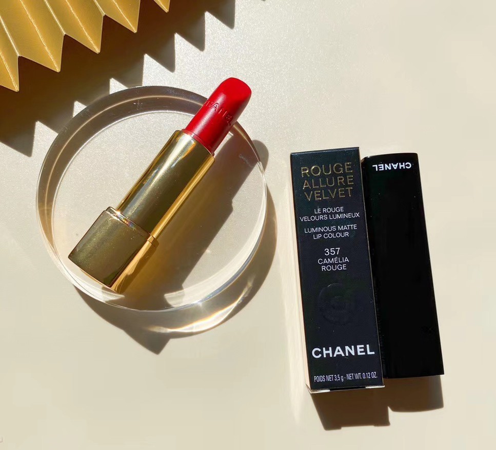 Chanel Rouge Allure Camelia Exclusive Creation Lip Colour Rouge Allure Velvet Luminous Matte Lip Colour 357 Camelia Rouge Limited Edition