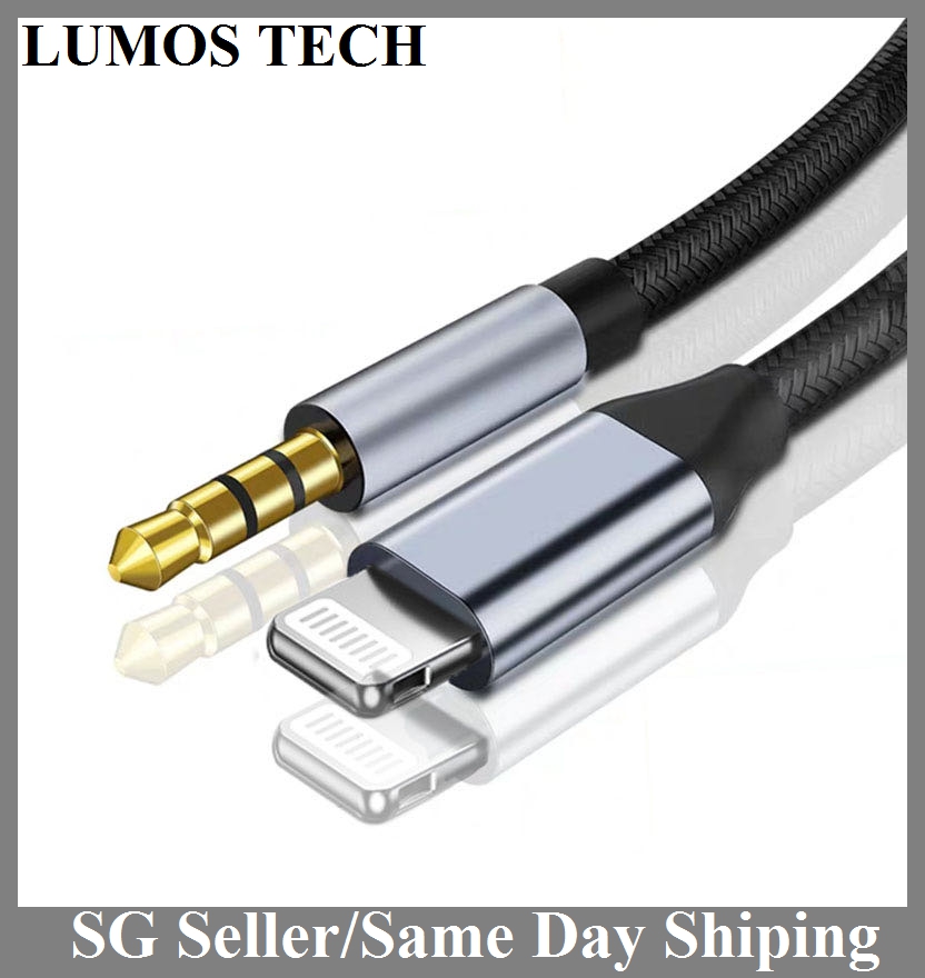 Lightning to 3.5mm audio Jack cable Male to Male Audio Aux Cable For iPhone 11  Car Headphone Speaker Wire Line Aux Cord 1meter Black