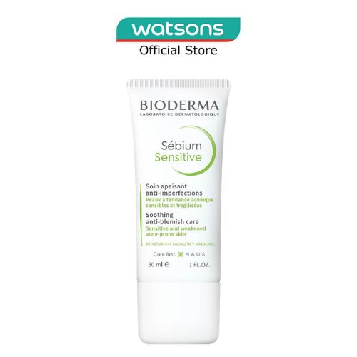 BIODERMA Sebium Sensitive Soothing & Hydrating Acne Moisturiser To Help Relieve Redness And Reduce Spots (Acne-Prone Skin) 30Ml