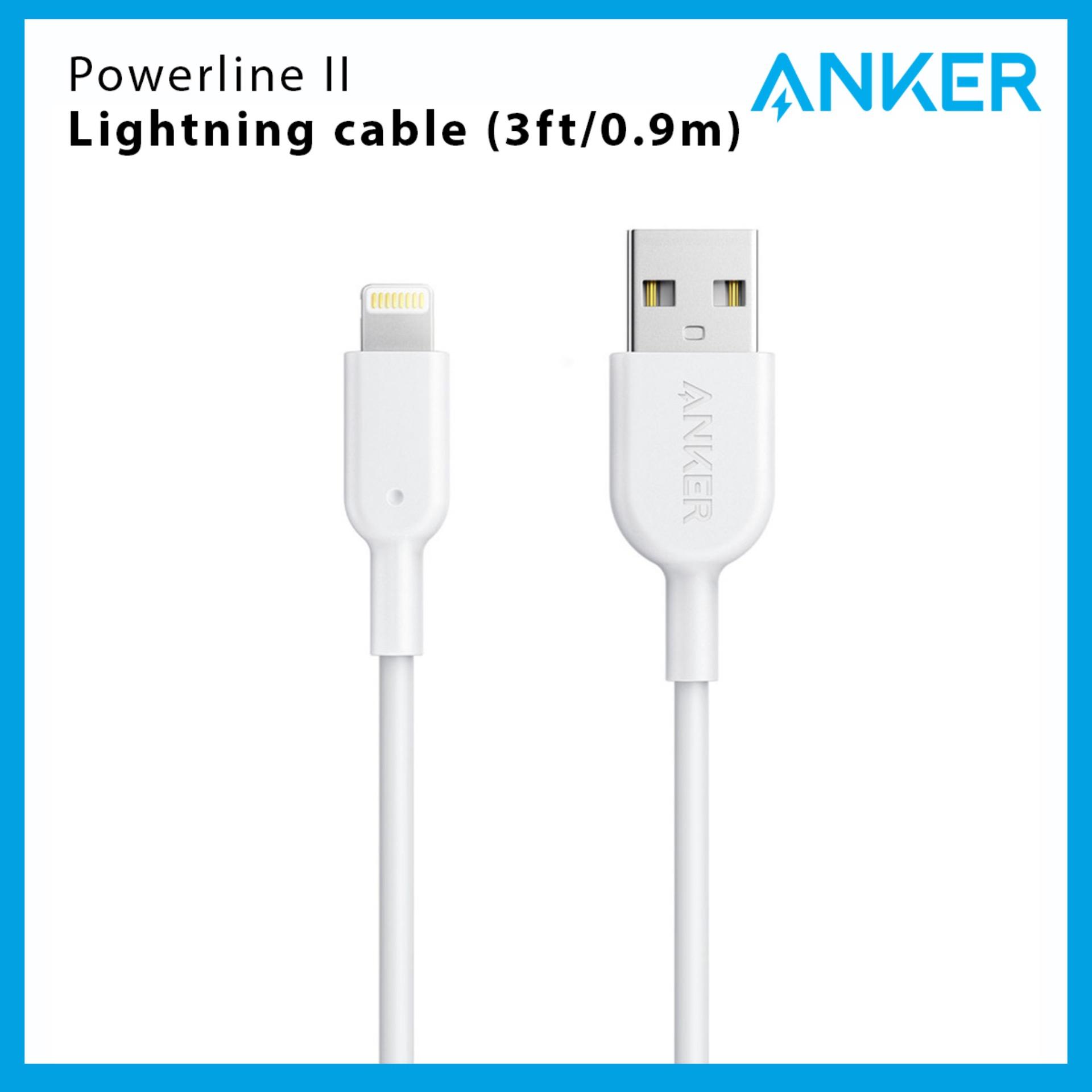 Anker Powerline II with lightning cable (3ft/0.9m) MFi Certified for Flawless Compatibility with iPhone 13/12/11/Xs/XS Max/XR/X / 8/8 Plus / 7/7 Plus and More