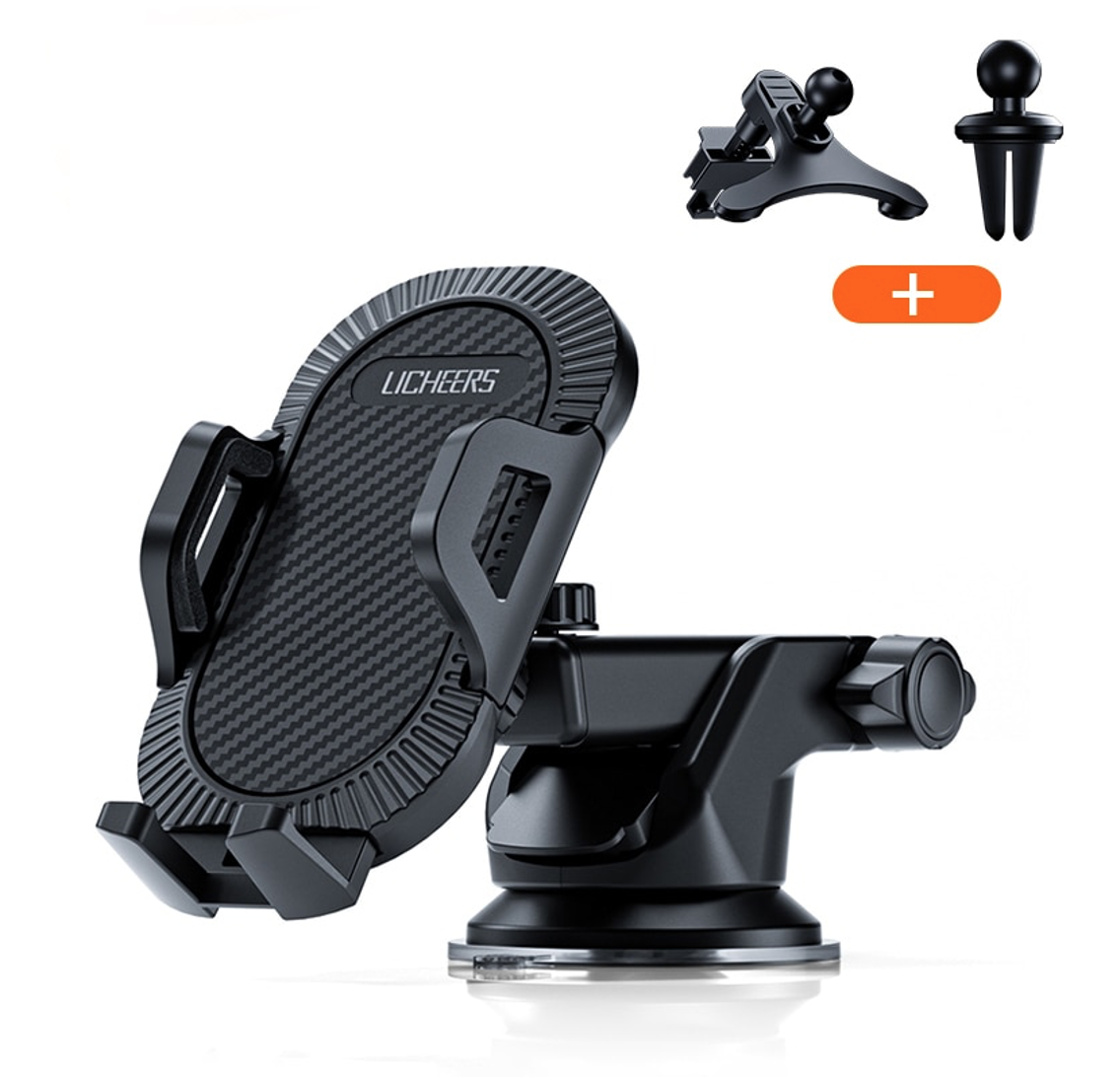 Licheers 3-in-1 Car Phone Holder Phone Mount for Dashboard Windscreen Air Vent Irregular Air Vent