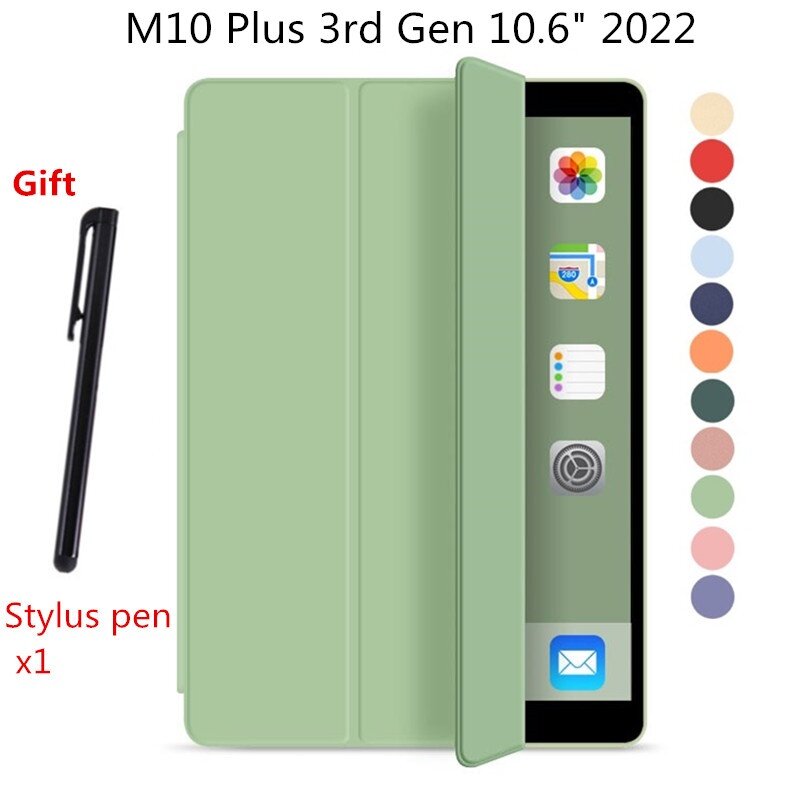 Silicon Case for Lenovo Tab M10 Plus 3rd Gen 10.6" 2022 Stand Cover TB-125F TB-128F Soft Tablet Cover for Lenovo M10 Plus Gen 3