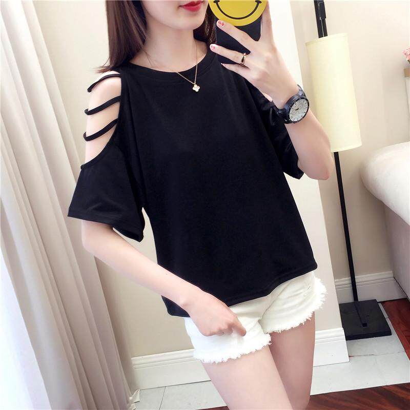 Ladies T Shirt Summer Short Sleeve Women's Off Shoulder T-shirt Loose Harajuku BF Short T-shirt Women's Top Simple