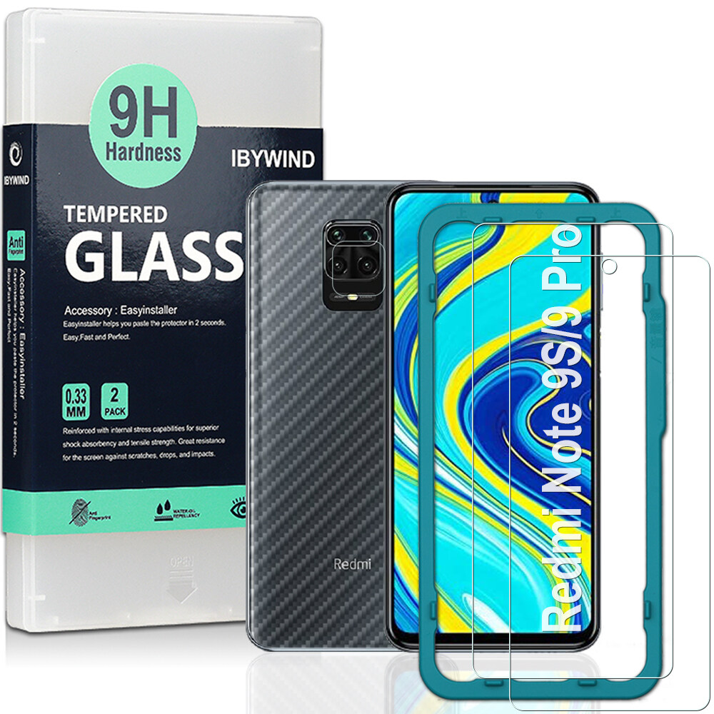 Ibywind Redmi Note 9S/Redmi Note 9 Pro [2PCS Pack] Tempered Glass Screen Protector With Easy Install Kit