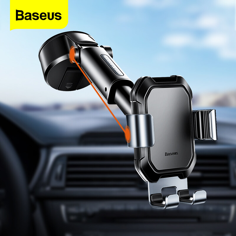 Baseus Gravity Car Phone Holder + Suction Cup Suit 4.7-6.5 inchs Adjustable Universal Mount Holder for Phone12 11 Pro Huawei Vivo Oppo Samsung
