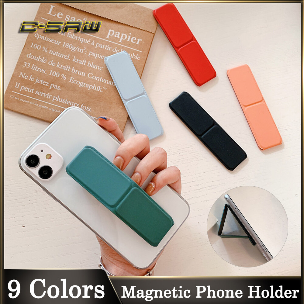 C-SAW Universal Magnetic Phone Holder For iPhone 12 Ultra-thin Folding Back Sticker Table Stand Cell Mobile Phone Holder Stand