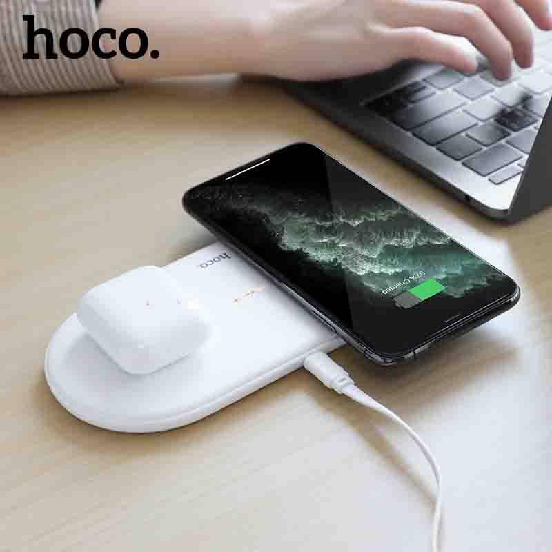 HOCO 18W Wireless Charger CW23 Dual Power Wireless Fast Charger For iPhone 11/11 Pro/Huawei P30 Pro/ Samsung S10