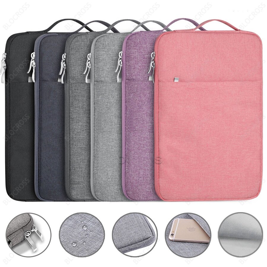 Waterproof Laptop Bag 11 16 13 15 15.6 inch Case For MacBook Air Pro 2018 2019 Mac Book Computer Fabric Sleeve Cover Accessories With Handle