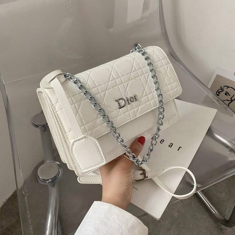 ★★ Diог 2022 new women's trendy messenger bag magnetic buckle sewing thread fashion all-match chain bag official flagship store original authentic ladies Crossbody shoulder bag on sale sling bag for w